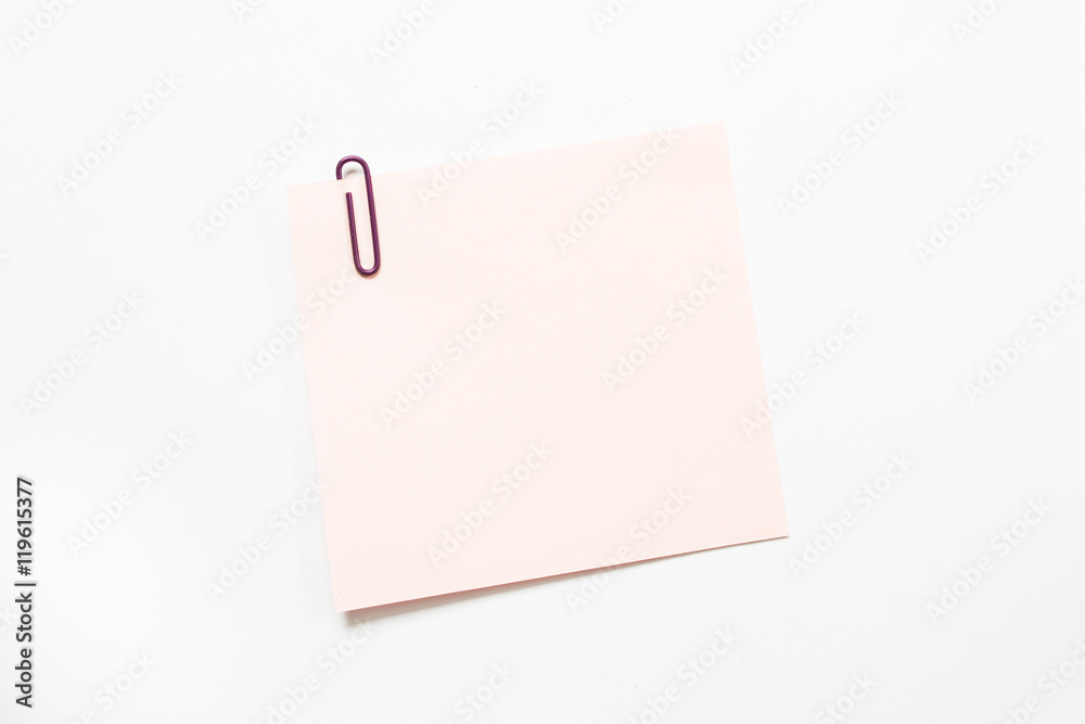 Note paper and paper clip Note paper and paper clip