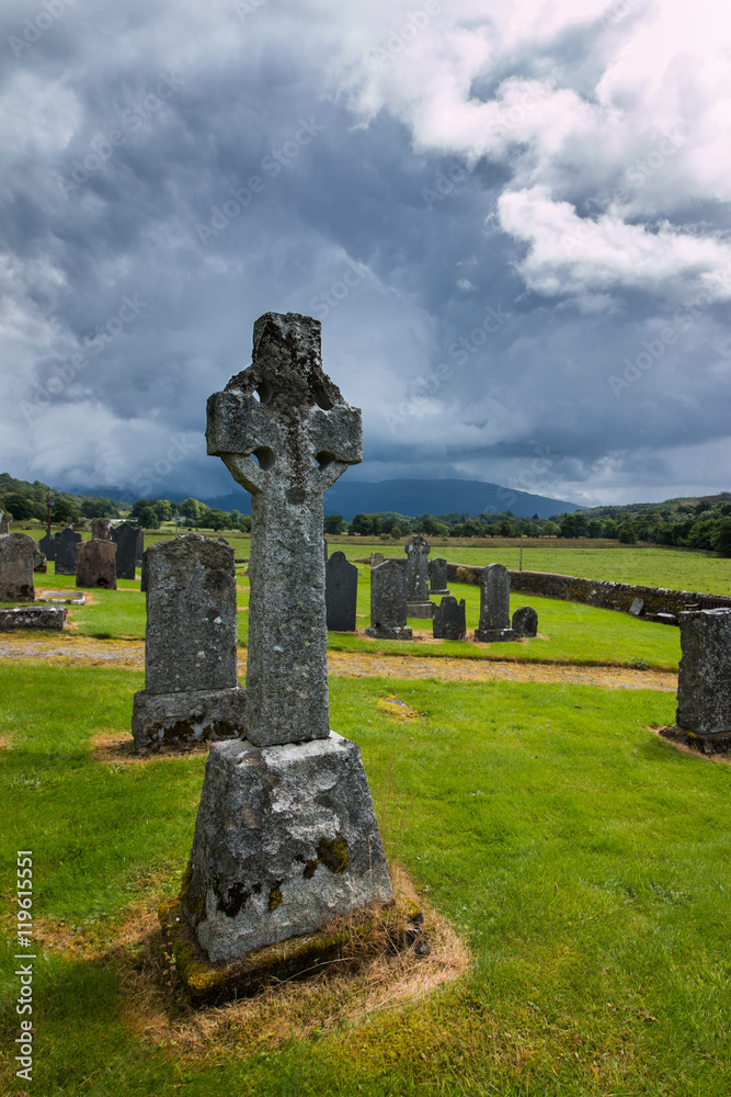 Fototapeta premium Schottischer Friedhof in den Highlands