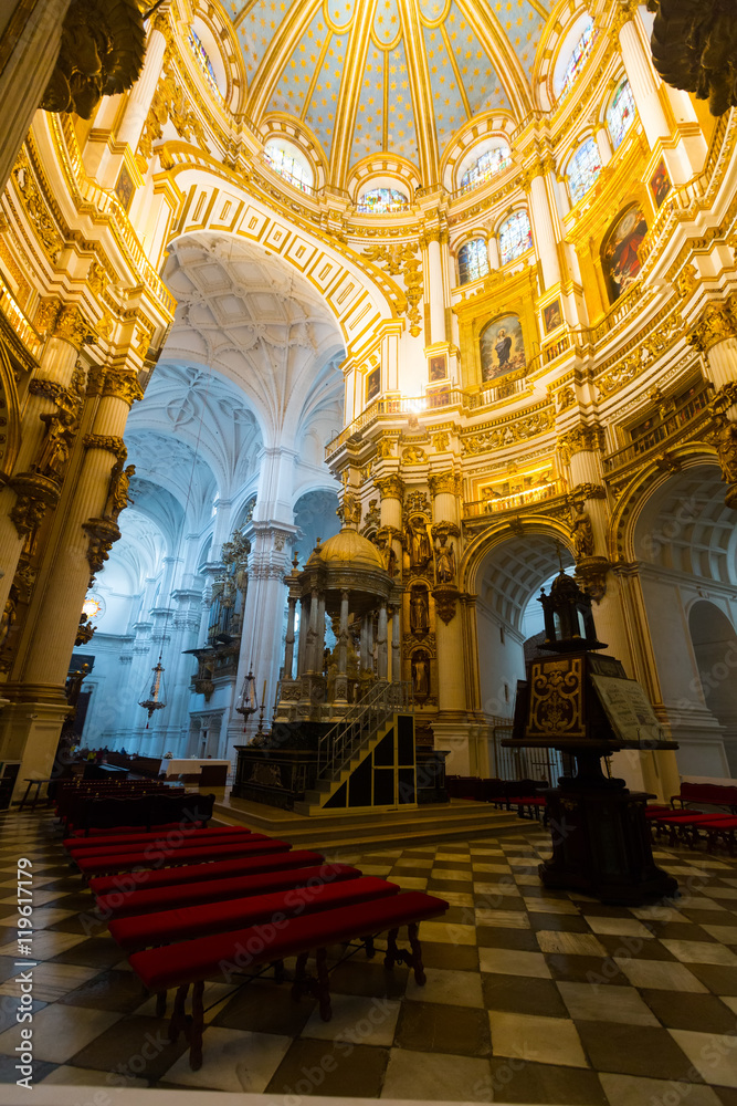 Interior of   Cathedral of the Incarnation at Granada