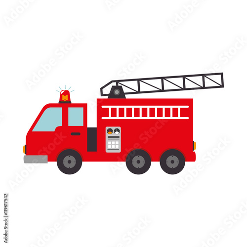 fire truck equipement service emergency vector illustration eps 10