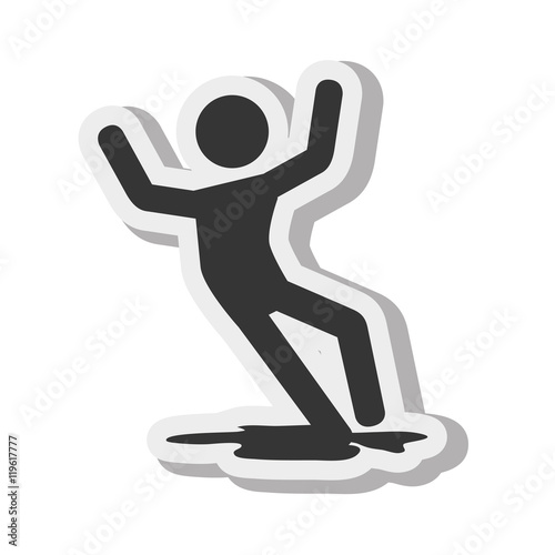 silhouette warning wet caution vector illustration eps 10