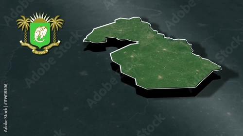 Marahoue with Coat Of Arms Animation Map
Regions of Ivory Coast photo