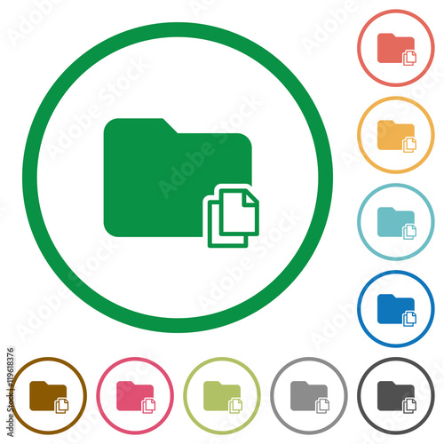 Copy folder outlined flat icons