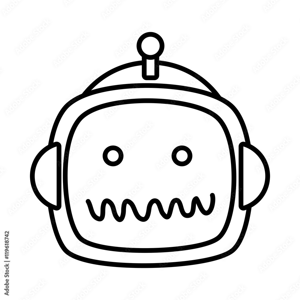 Obraz premium silhouette robot technology future innovation vector illustration eps 10