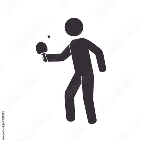 slihouette player ping pong vector illustration eps 10
