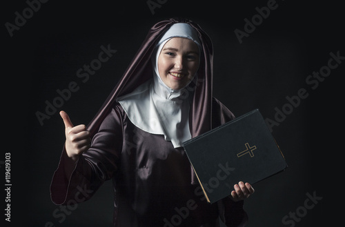 Nun advertises bible
