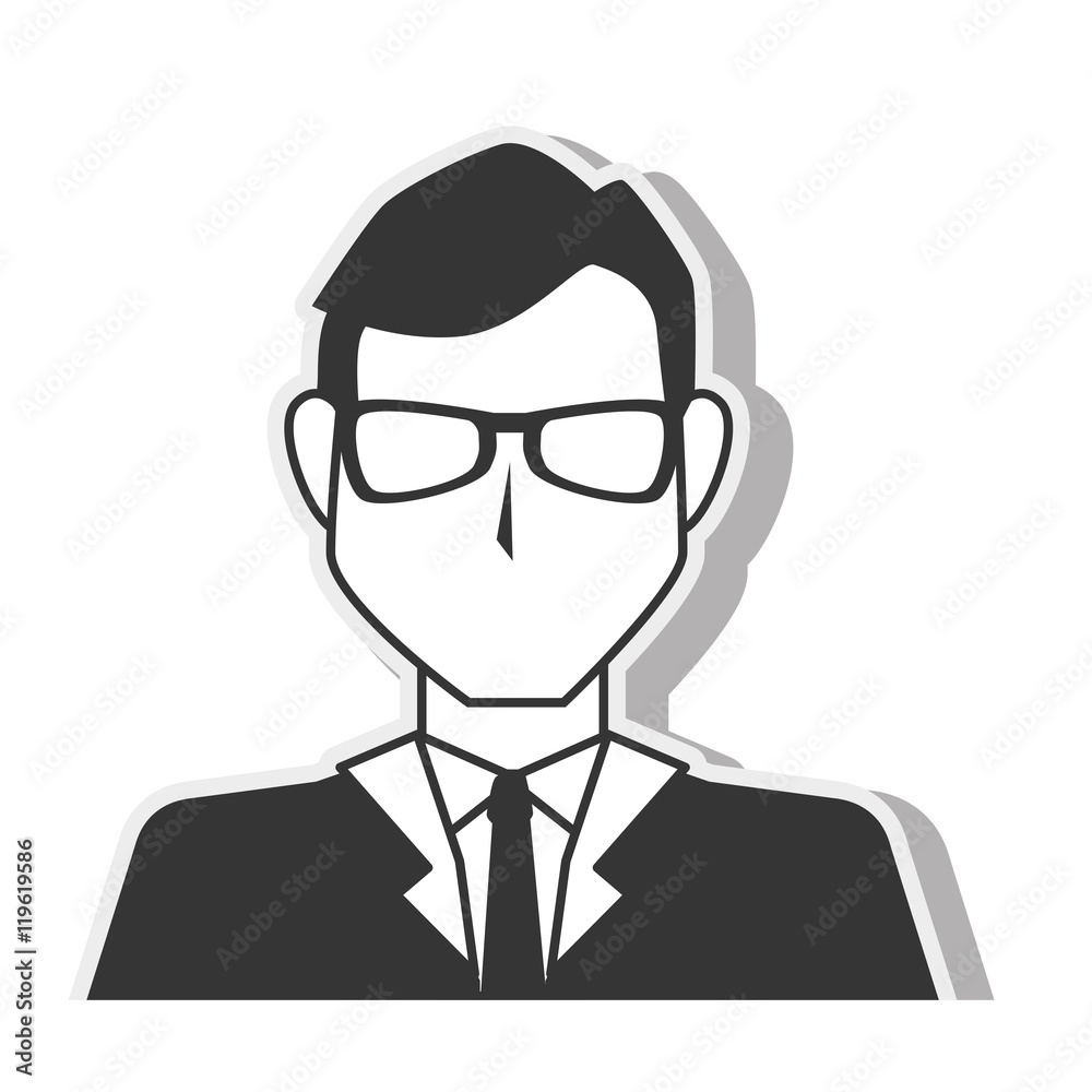 silhouette man elegant executive design vector illustration