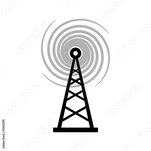 Black transmitter icon on white background