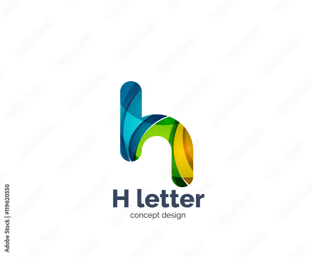 Fototapeta premium Abstract H geometric letter logo template