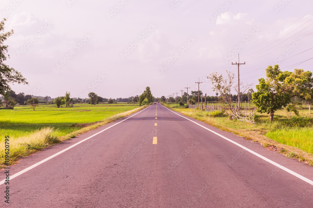 Fototapeta premium Local road at Northeast of Thailand