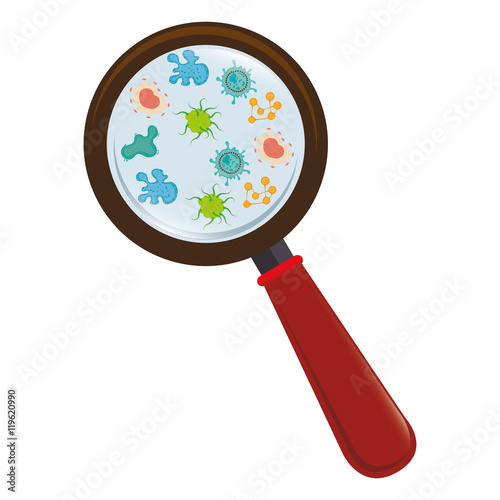search bacterium science medical isolated vector illustration eps 10