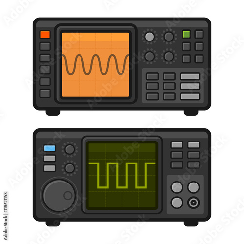 Digital Oscilloscope Set. Vector