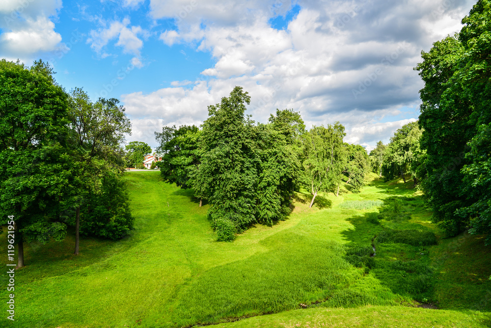 Tsaritsyno park in Moscow in summer, Russia