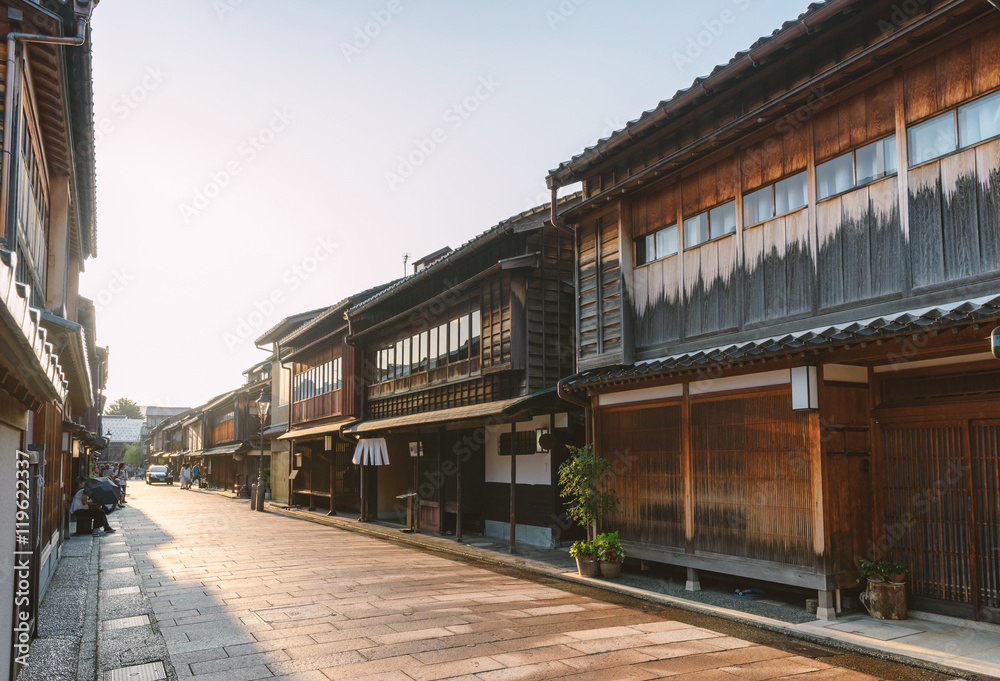 Fototapeta premium Kanazawa Higashi Chaya Street Evening View
