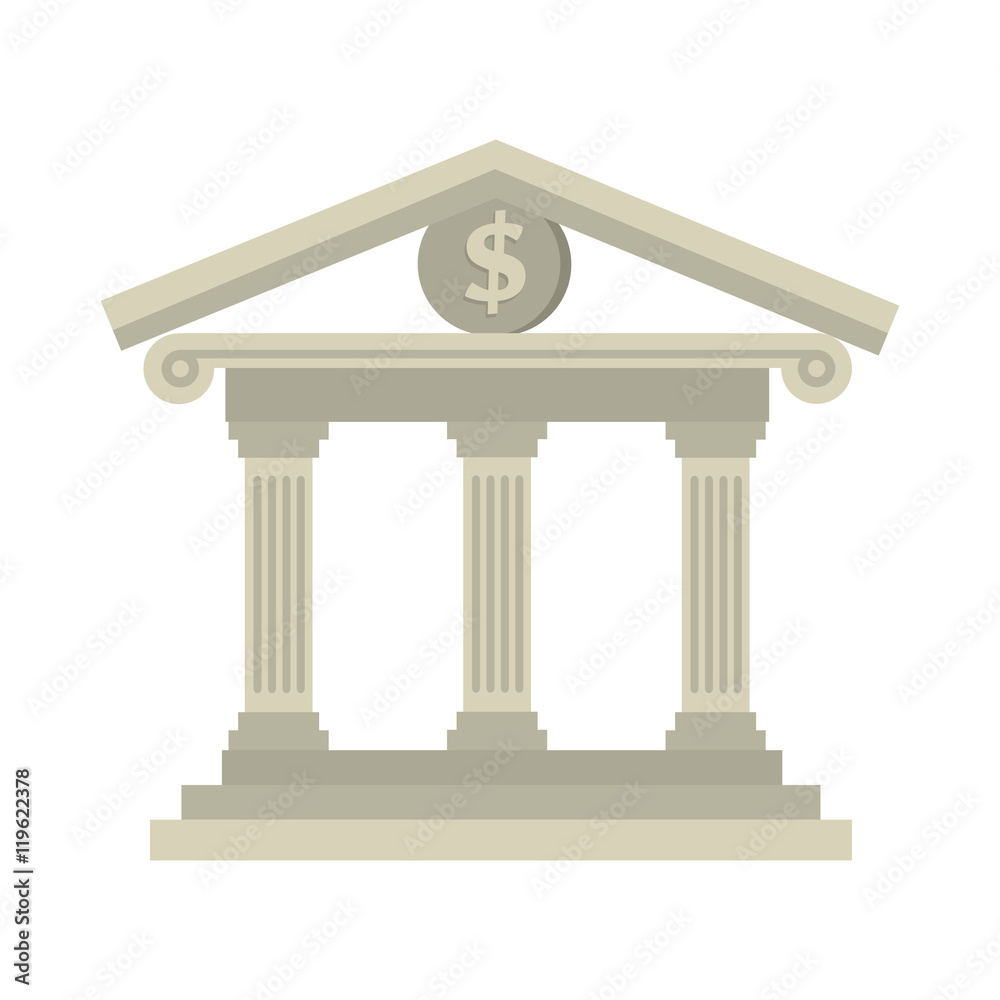 Obraz premium building bank money dollar isolated vector illustration esp 10