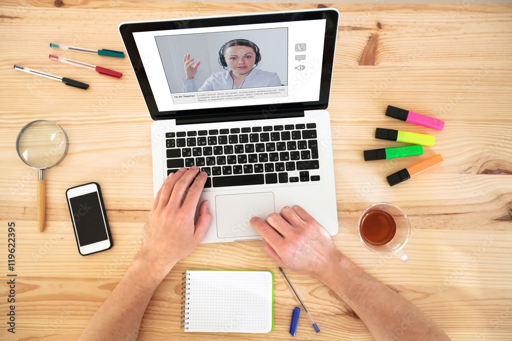 video conference, education online, coaching on internet or webinar video conference, education online, coaching on internet or webinar