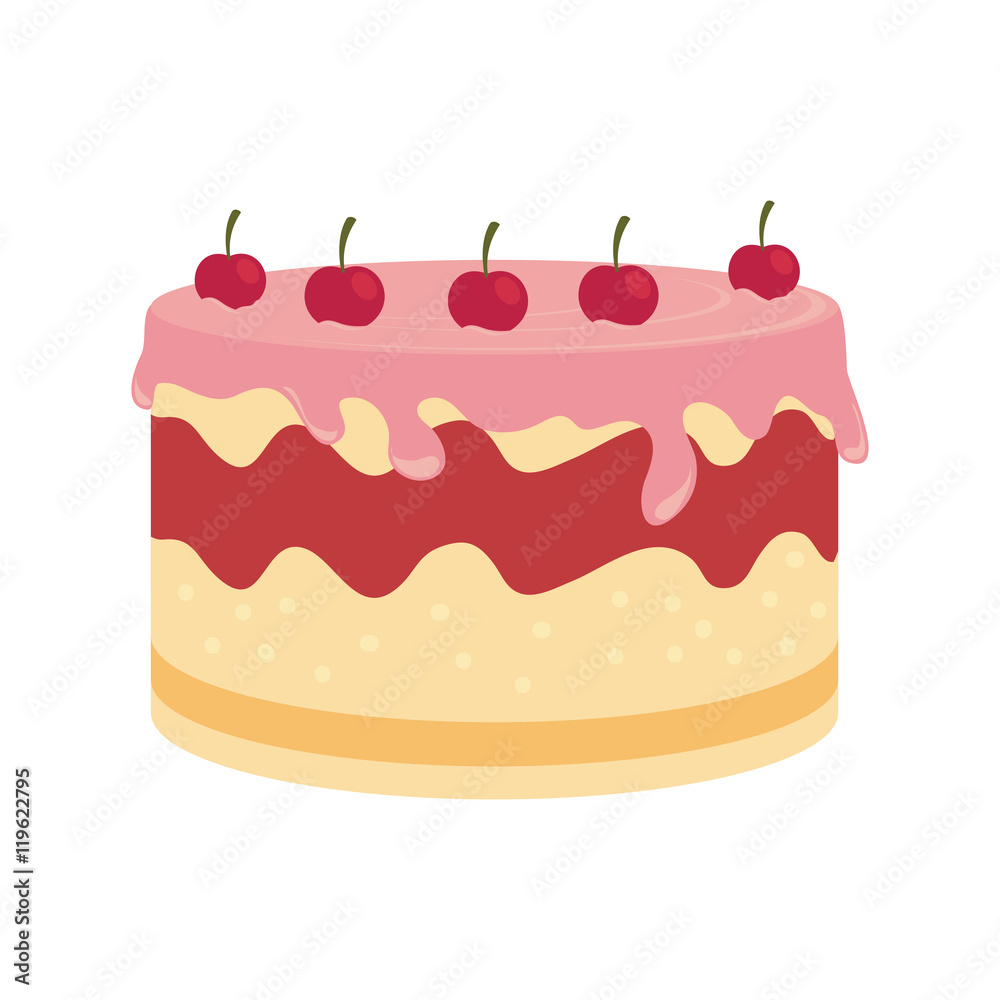 birthday cake dessert candles cherry isolated vector illustration eps 10 birthday cake dessert candles cherry isolated vector illustration eps 10