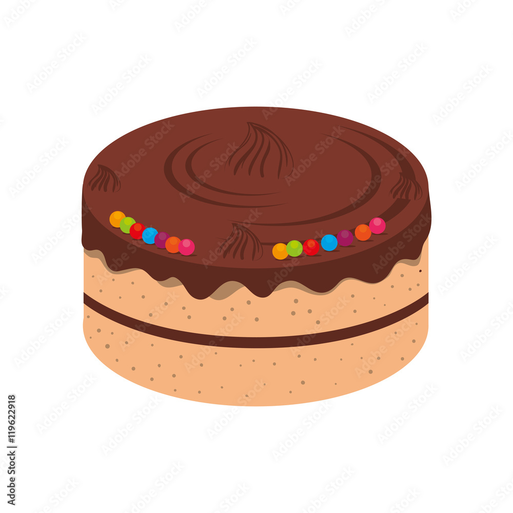 birthday cake dessert candles cherry isolated vector illustration eps 10