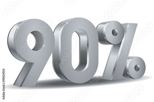 Vector of 90 percent isolated in white background