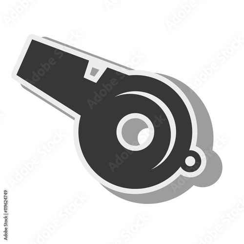 whistle silhouette icon baseball isolated vector illustration eps 10