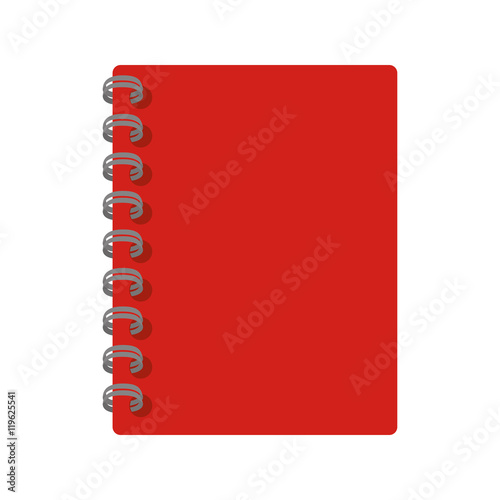 notebook notepad spiral red isolated vector illustration eps 10