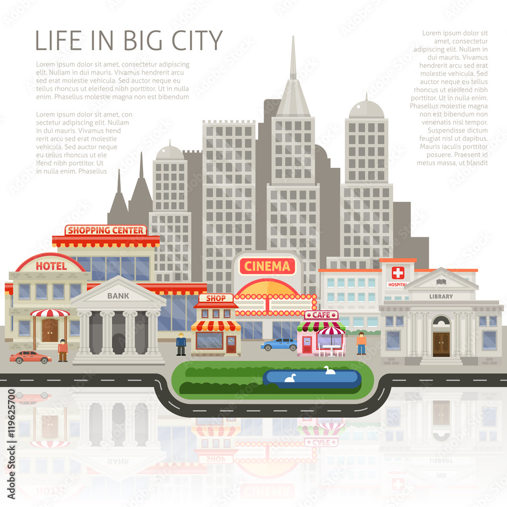 Naklejka premium Life In Big City Design
