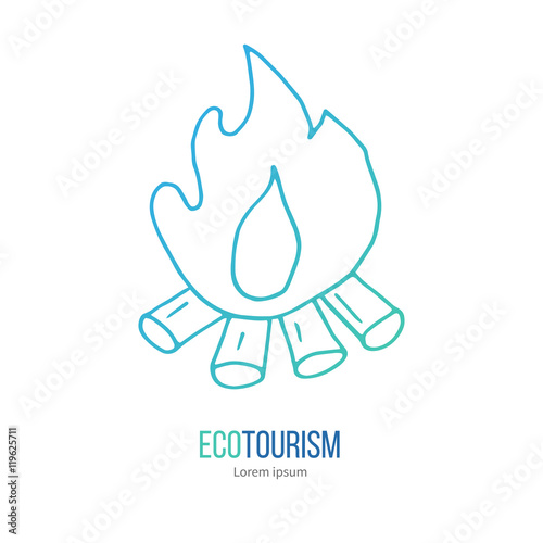 Vector ecotourism design element isolated on white