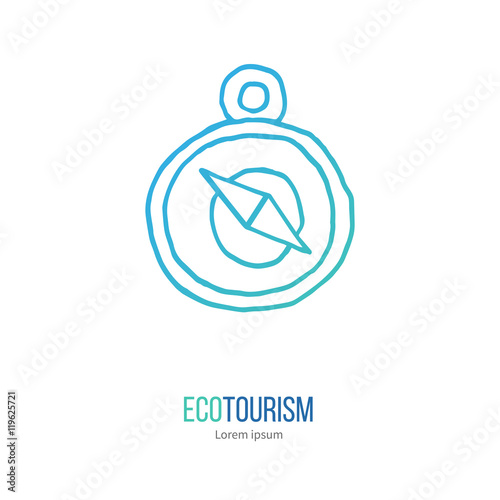 Vector ecotourism design element isolated on white