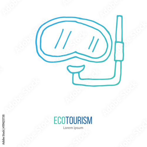 Vector ecotourism design element isolated on white