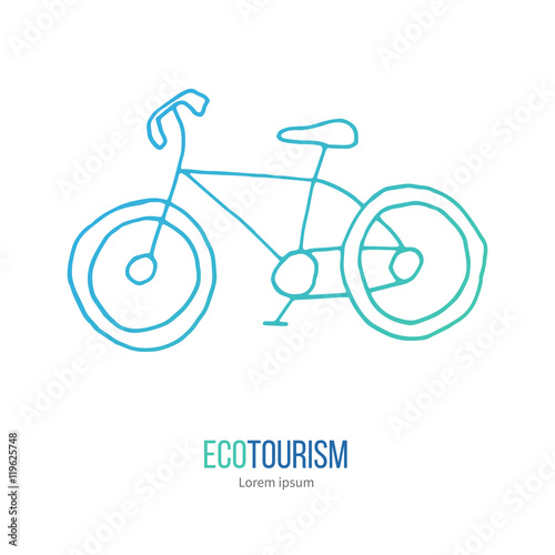 Vector ecotourism design element isolated on white