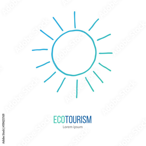 Vector ecotourism design element isolated on white