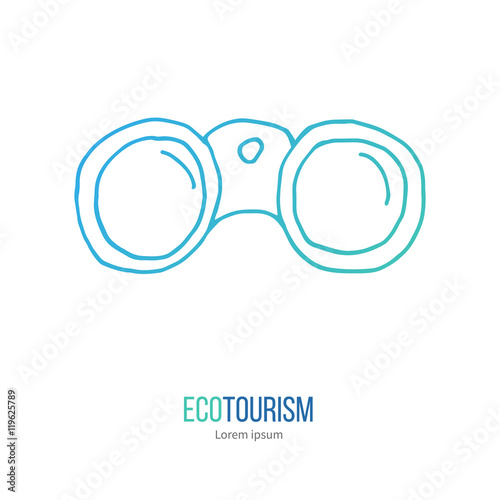 Vector ecotourism design element isolated on white