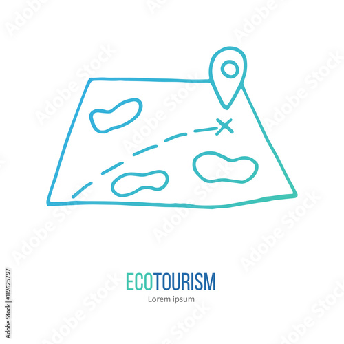 Vector ecotourism design element isolated on white