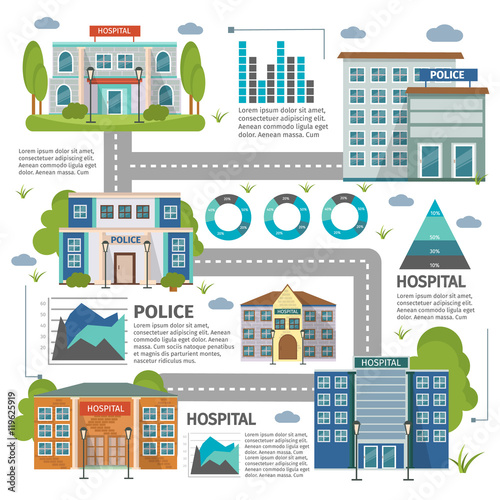 Flat Buildings Infographic