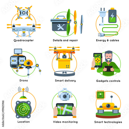 New Technologies Concept Icon Set