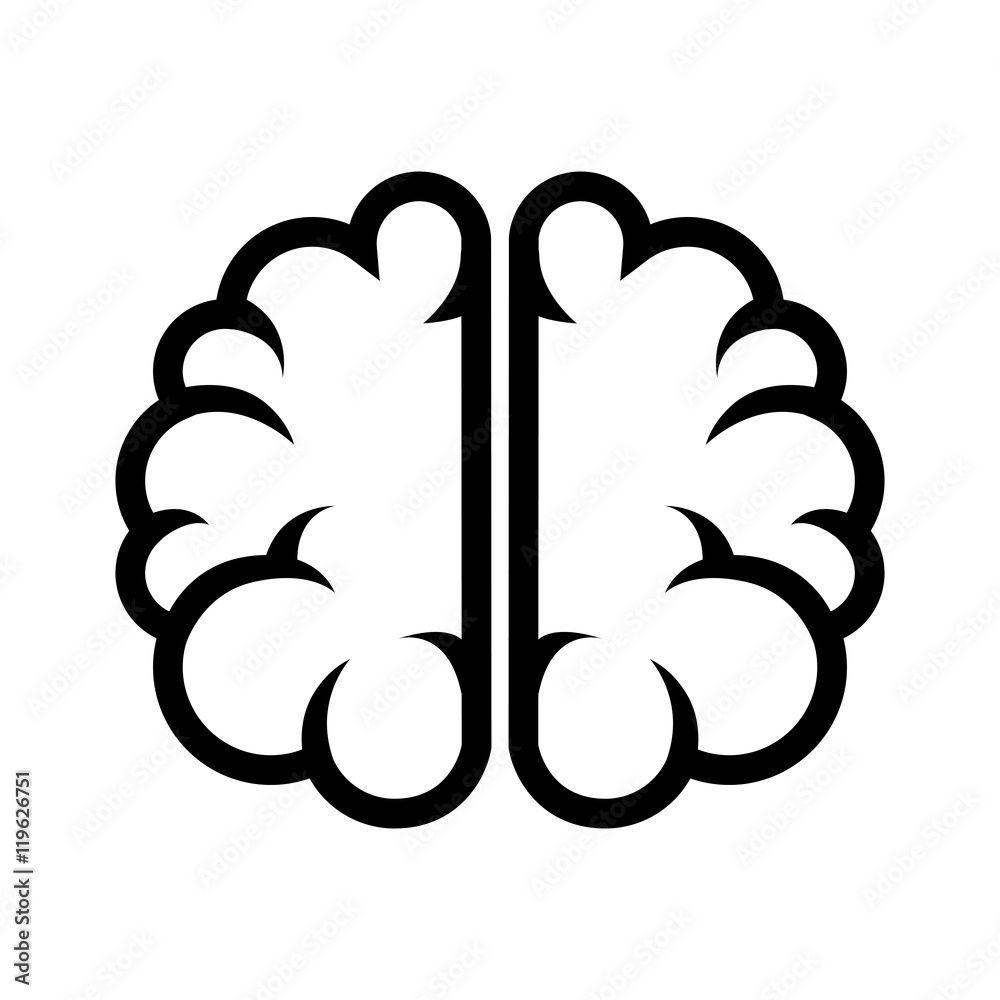 silhouette brain thinking idea isolated vector illustration eps 10