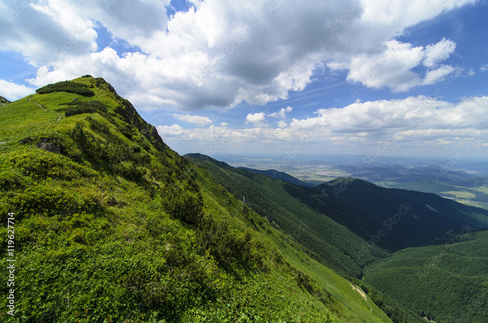 Mala Fatra mountain, Slovakia, Europe - View on hills in National park Mala Fatra