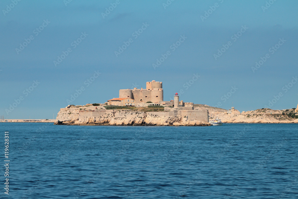 Island and fortress castle. Marseille, France