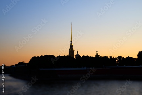 Peter and Paul Fortress and the sunset