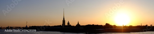 Peter and Paul Fortress and the sunset © Qzian