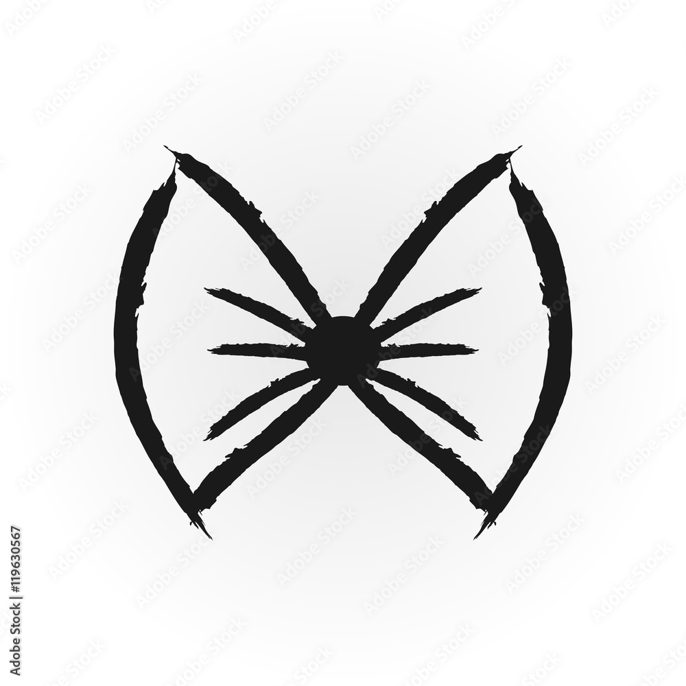 Fototapeta premium Grunge icon bow drawn a rough brush. Isolated element.