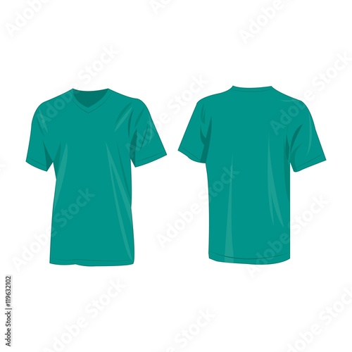 Teal or blue-green t-shirt vector set