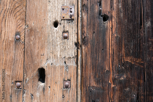 detail of wooden door