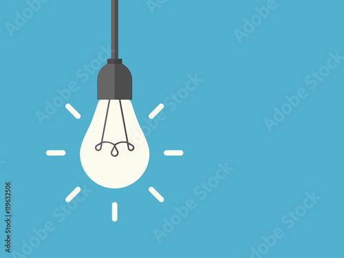 Bright shining hanging lightbulb