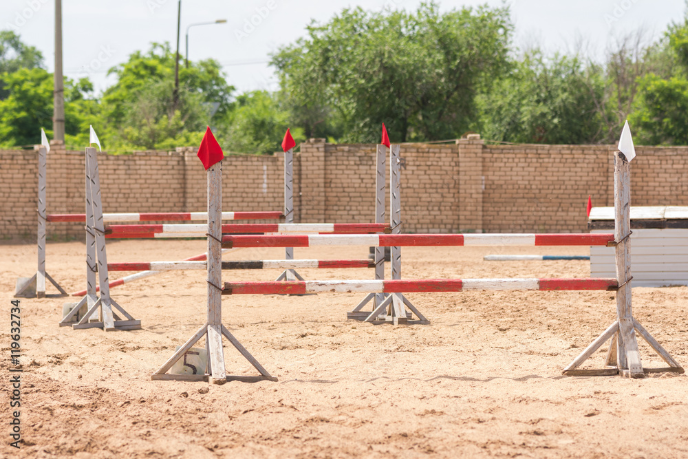 Barriers to stage equestrian competitions in show jumping style