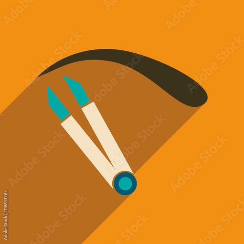 Flat icon with long shadow women eyebrow Tweezers