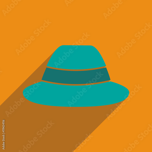 Flat icon with long shadow hat hipster