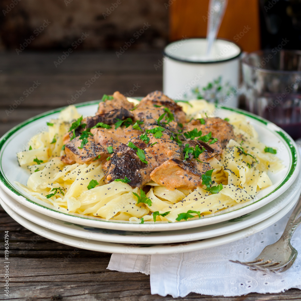 Pasta with Beef Meatballs and Wild Mushrooms Pasta with Beef Meatballs and Wild Mushrooms