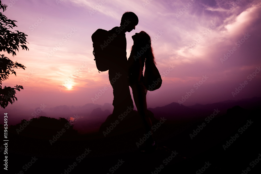 Silhouette of couple