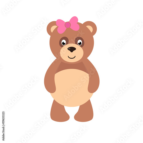 cartoon teddy with bow